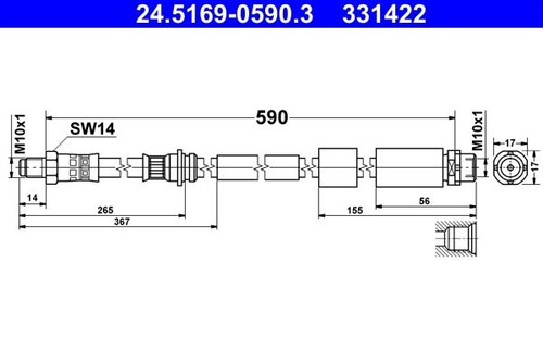 Brake hose for - hose,